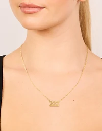 Waterproof Gold Plated Stainless Steel Angel Number 222 Necklace