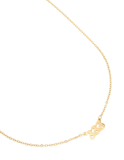 Waterproof Gold Plated Stainless Steel Angel Number 333 Necklace