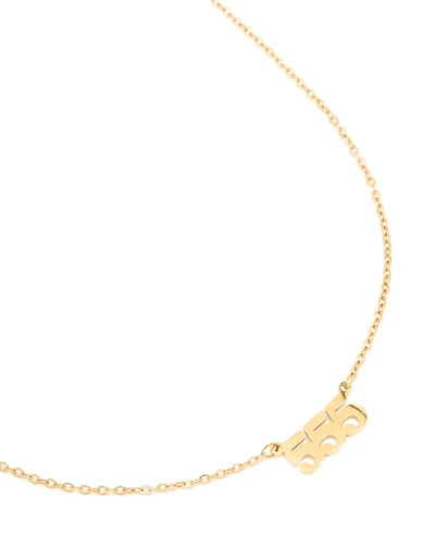 Waterproof Gold Plated Stainless Steel Angel Number 555 Necklace