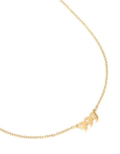 Waterproof Gold Plated Stainless Steel Angel Number 999 Necklace