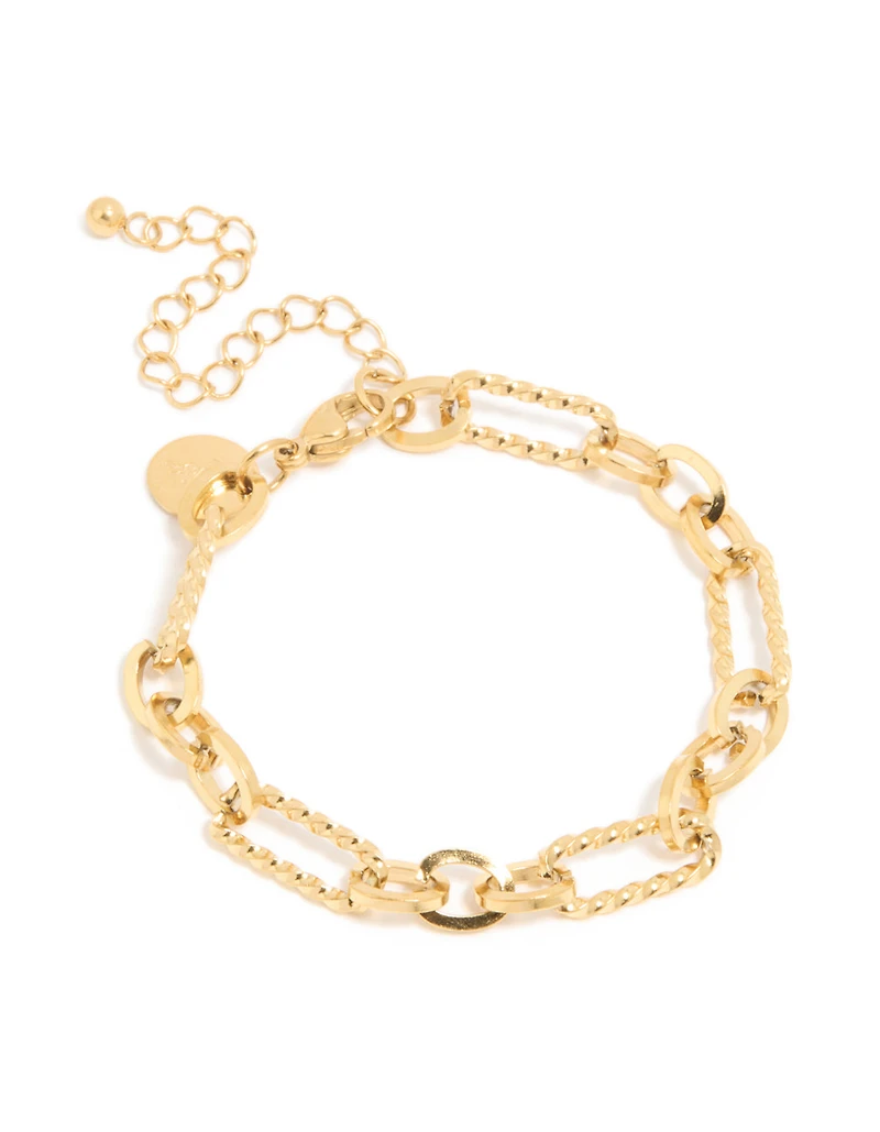 Waterproof Gold Plated Stainless Steel Multi-Link Chain Bracelet