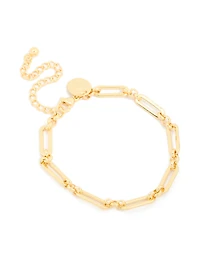 Bracelet ovale ouvert en acier inoxydable plaqué or imperméable