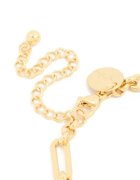 Waterproof Gold Plated Stainless Steel Open Oval Link Bracelet