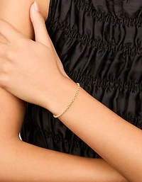 Bracelet à chaîne torsadée imperméable en acier inoxydable plaqué or