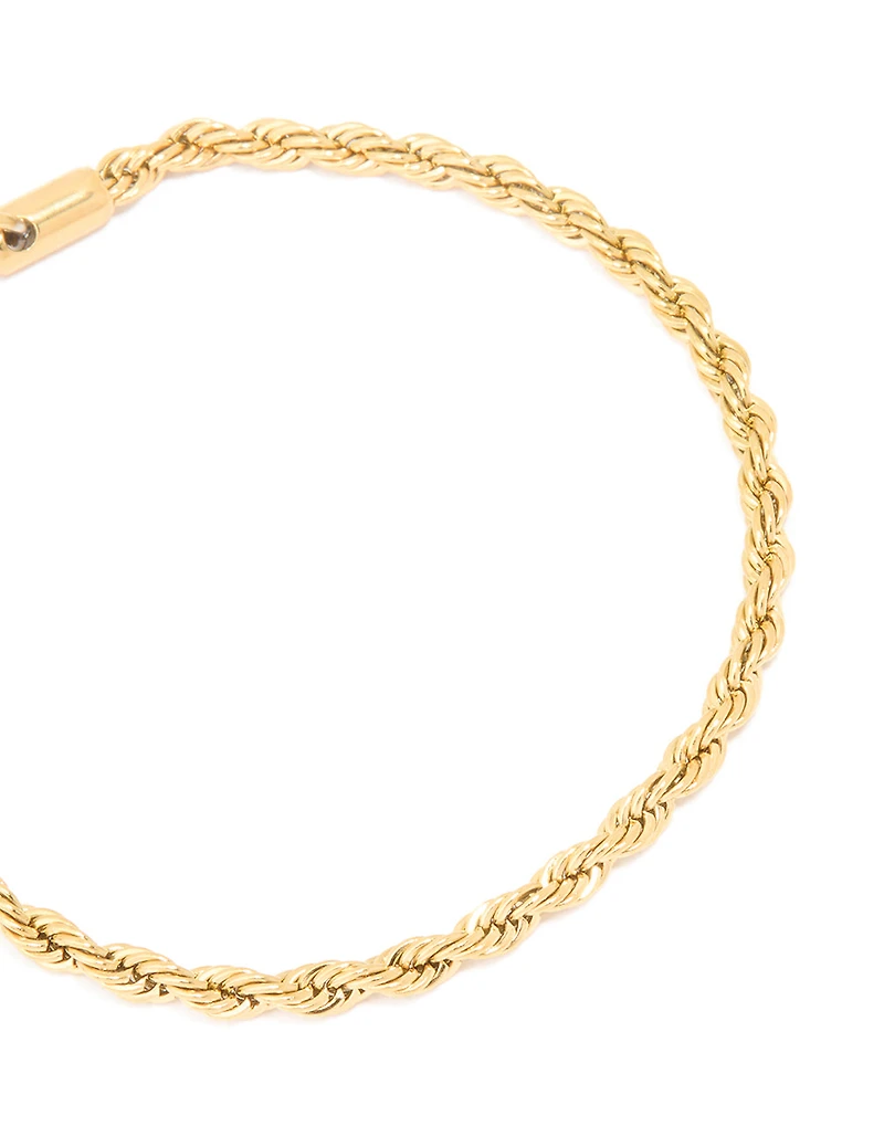 Waterproof Gold Plated Stainless Steel Twisted Chain Bracelet