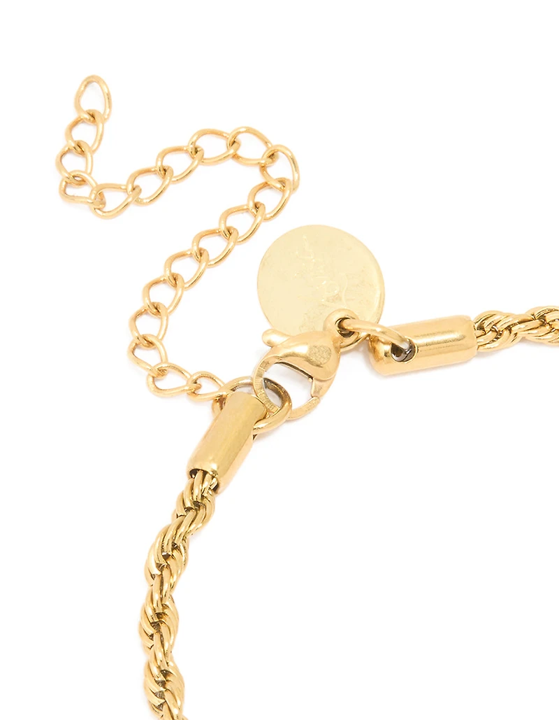 Waterproof Gold Plated Stainless Steel Twisted Chain Bracelet