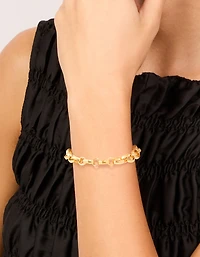 Bracelet chaîne imperméable en acier inoxydable plaqué or