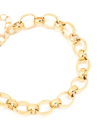 Waterproof Gold Plated Stainless Steel Interlocking Chain Bracelet
