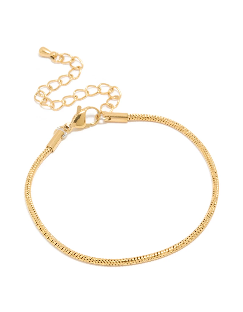 Waterproof Gold Plated Stainless Steel Snake Chain Short Bracelet