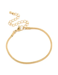 Waterproof Gold Plated Stainless Steel Snake Chain Short Bracelet
