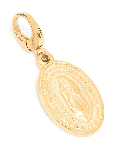 Charme Mary Disc en acier inoxydable plaqué or et imperméable