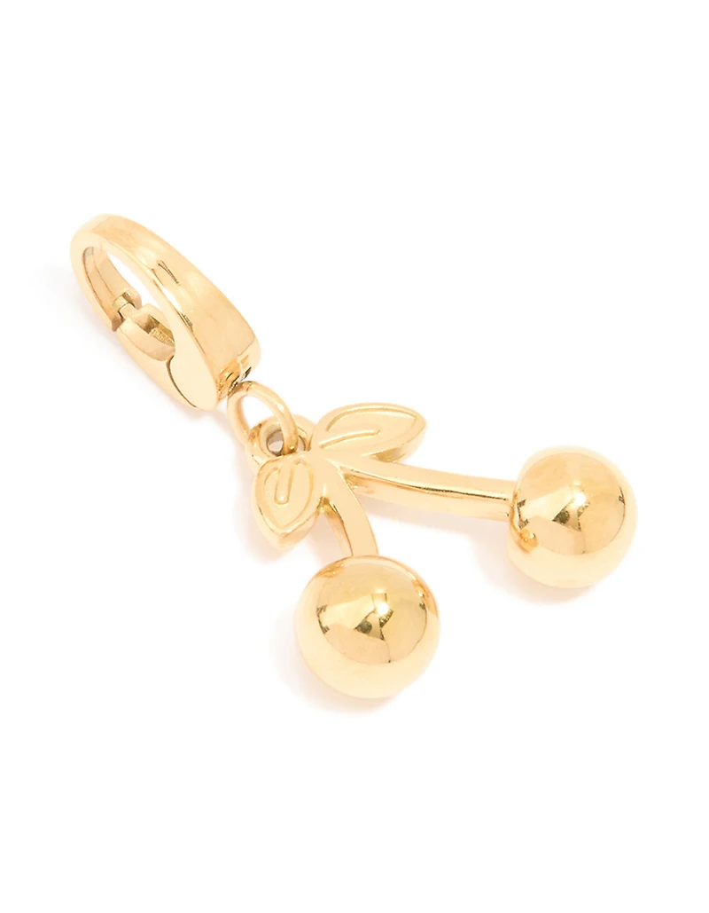 Waterproof Gold Plated Stainless Steel Bow Cherry Charm