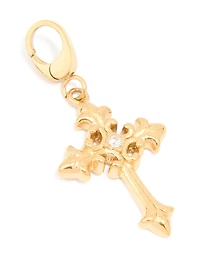 Waterproof Gold Plated Stainless Steel Cross Charm