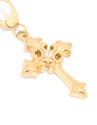 Waterproof Gold Plated Stainless Steel Cross Charm