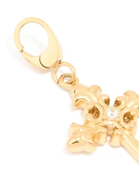 Waterproof Gold Plated Stainless Steel Cross Charm