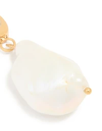 Waterproof Gold Plated Stainless Steel Freshwater Pearl Charm