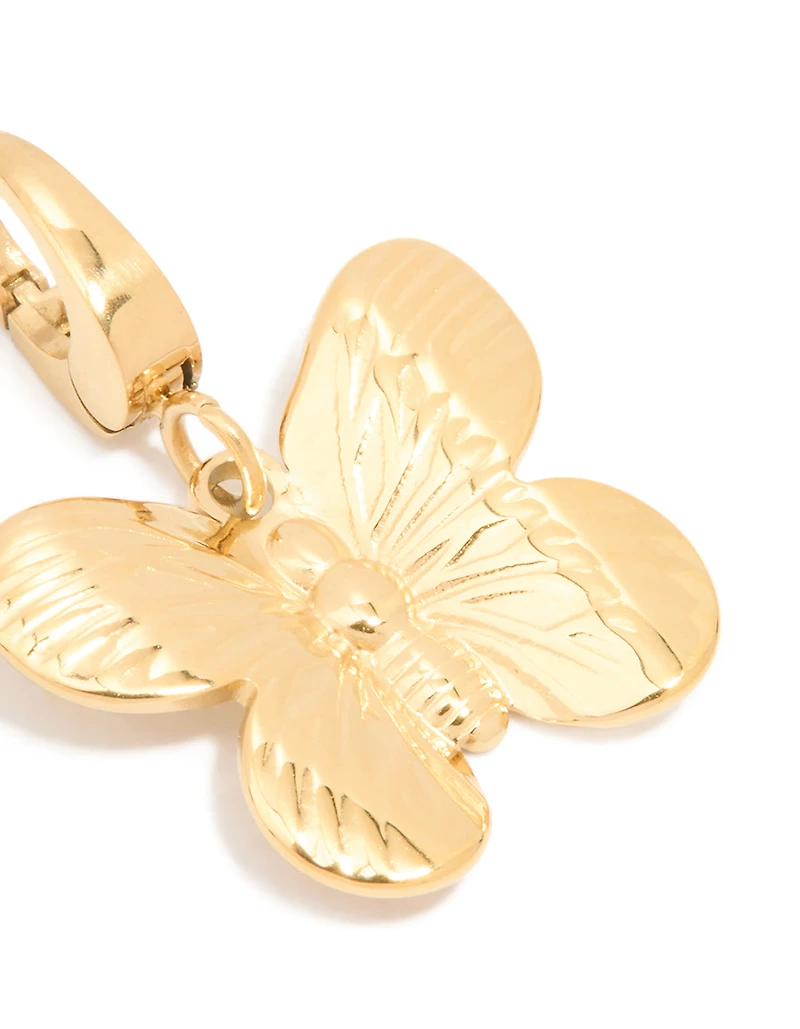Waterproof Gold Plated Stainless Steel Butterfly Charm