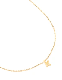 Collier mini-bulle en acier inoxydable plaqué or imperméable avec une lettre K