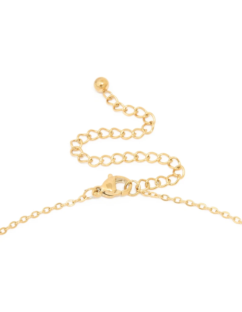 Collier mini-bulle en acier inoxydable plaqué or imperméable avec une lettre K