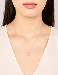 Kids Gold Cubic Zirconia Letter C Necklace