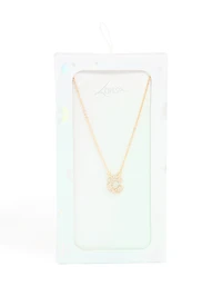 Collier cubique en zircone doré pour enfants avec la lettre C