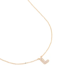 Collier cubique en zirconie en or pour enfants avec la lettre L