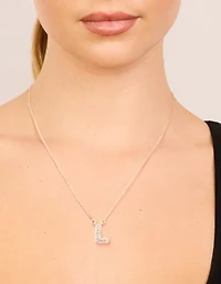Collier cubique en zirconie en or pour enfants avec la lettre L