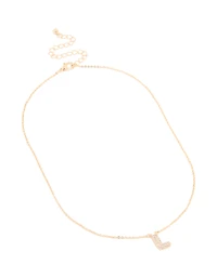 Collier cubique en zirconie en or pour enfants avec la lettre L