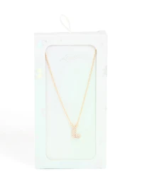 Collier cubique en zirconie en or pour enfants avec la lettre L