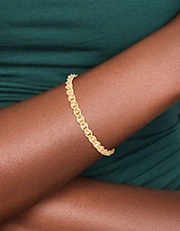Gold Plated Brass Cubic Zirconia Diamante Chain Bracelet