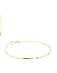 Gold Plated Large Thin Hoop Earrings