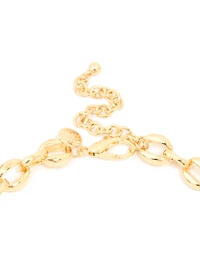 Gold Plated Chunky Round Chain Link Necklace
