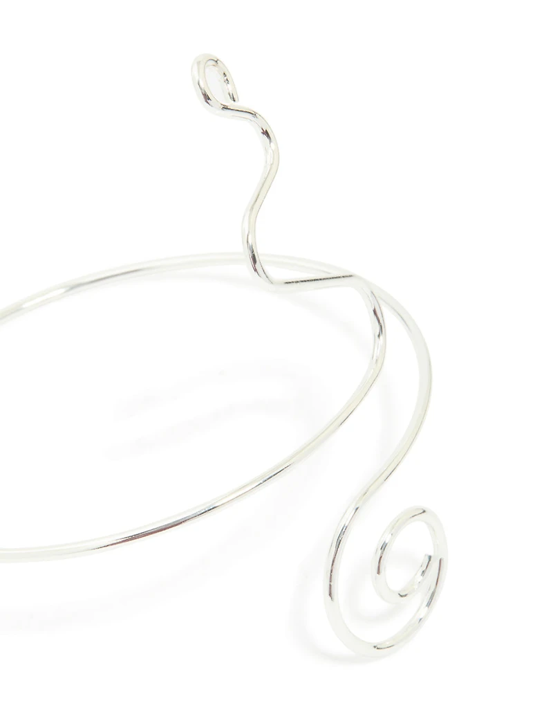 Silver Plated Spiral Arm Cuff