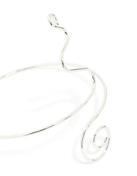 Silver Plated Spiral Arm Cuff