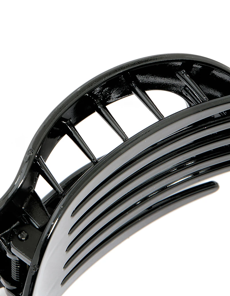 Black Large Skinny Oval Hair Claw Clip