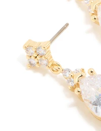 Gold Plated Cubic Zirconia Drop Earrings