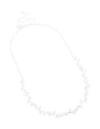 Silver Plated Cubic Zirconia Floral Vine Necklace