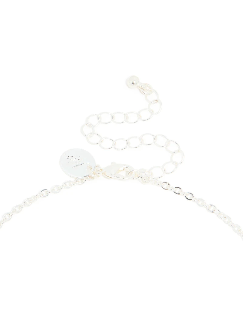 Silver Plated Cubic Zirconia Floral Vine Necklace