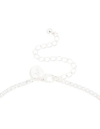 Silver Plated Cubic Zirconia Dazzling Pear Statement Necklace