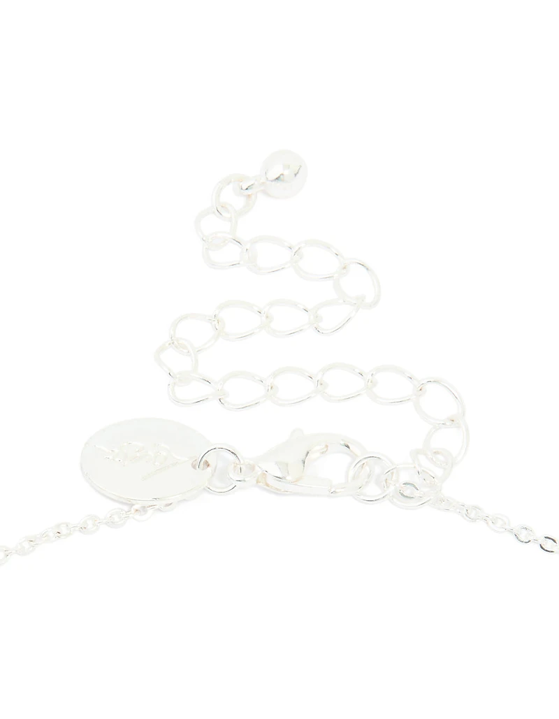 Silver Plated Cubic Zirconia 7-Pear Pendants Necklace