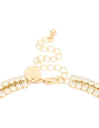 Gold Plated Cubic Zirconia Tennis Layered Necklace