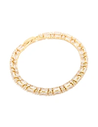 Gold Plated Cubic Zirconia Layered Bracelet