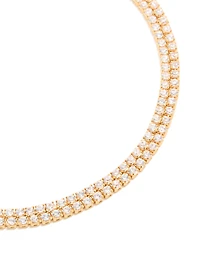 Gold Plated Cubic Zirconia Double Layered Tennis Bracelet