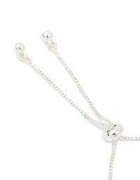 Silver Plated Cubic Zirconia Mini Toggle Bracelet