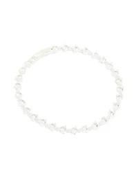 Silver Plated Cubic Zirconia Circular Tennis Bracelet