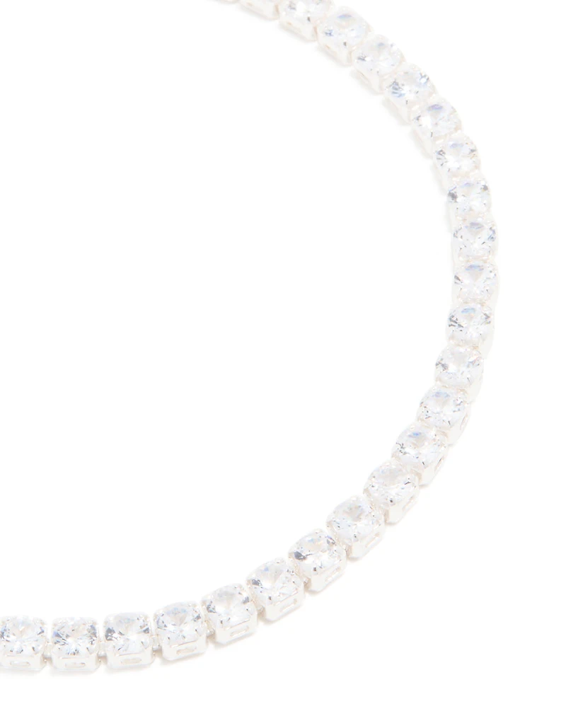 Silver Plated Cubic Zirconia Timeless Tennis Bracelet