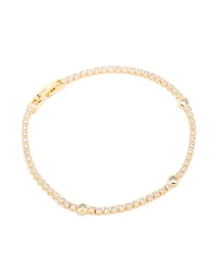 Bracelet de tennis en zircone cubique en cercle plaqué or