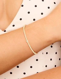 Bracelet de tennis en zircone cubique en cercle plaqué or