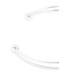 Silver Plated Cubic Zirconia Layered Pear Wrist Cuff