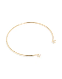 Gold Plated Cubic Zirconia Simple Wrist Cuff